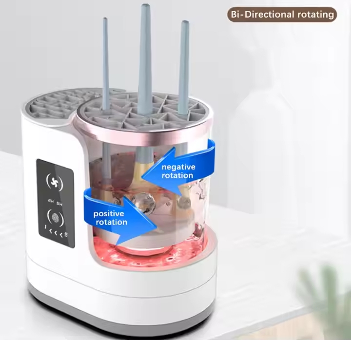 Limpiador y secador automático de brochas de maquillaje, máquina limpiadora de brochas de cosméticos con función de secado