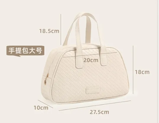 Organizador de maquillaje portátil con doble cremallera para artículos de tocador y accesorios