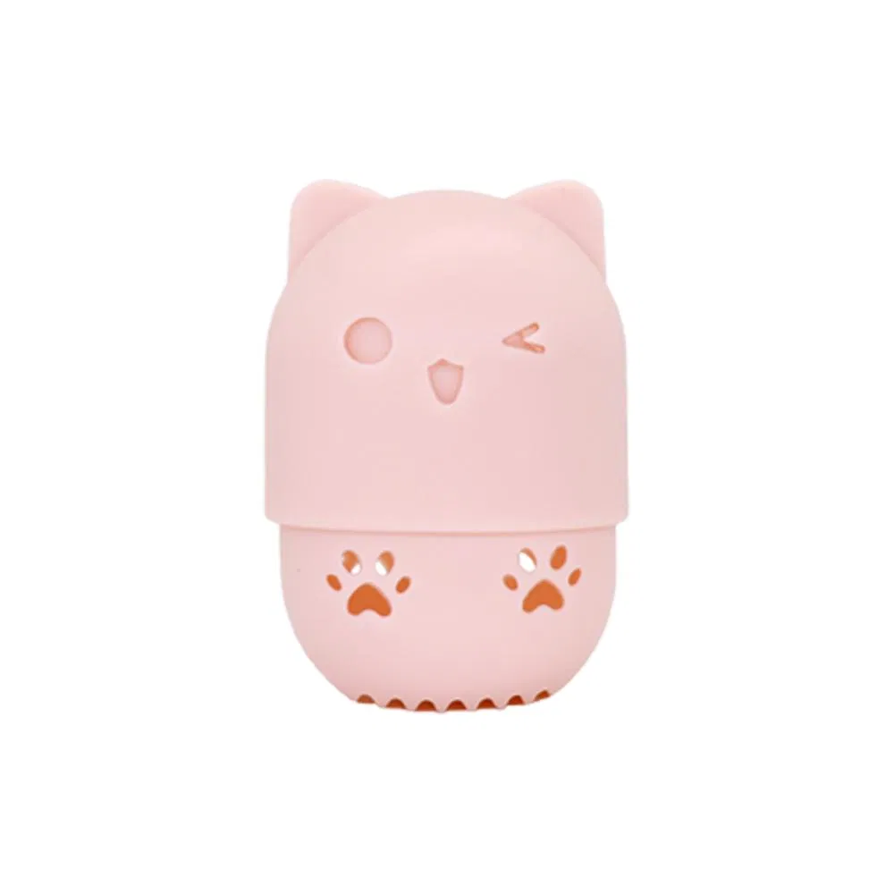 Soporte de esponja de maquillaje portátil de silicona para viajar