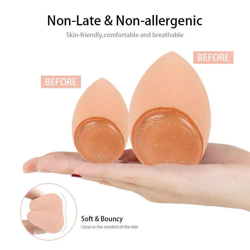 Esponja de maquillaje de silicona germicida biodegradable y antifúngica con bolsa de viaje
