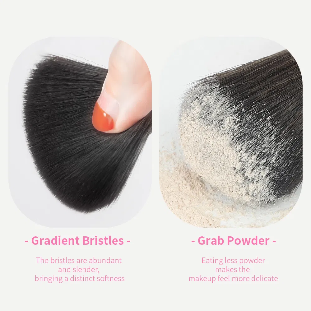 Brocha de rubor de maquillaje retráctil, brocha de polvo cosmético portátil, brocha de cara ajustable, brocha kabuki