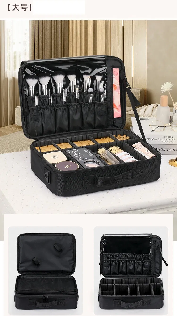 Conjunto de brochas de maquillaje portátil profesional de viaje en oxford, regalo promocional, estuche de belleza, organizador de almacenamiento, bolsa cosmética (CY9802)
