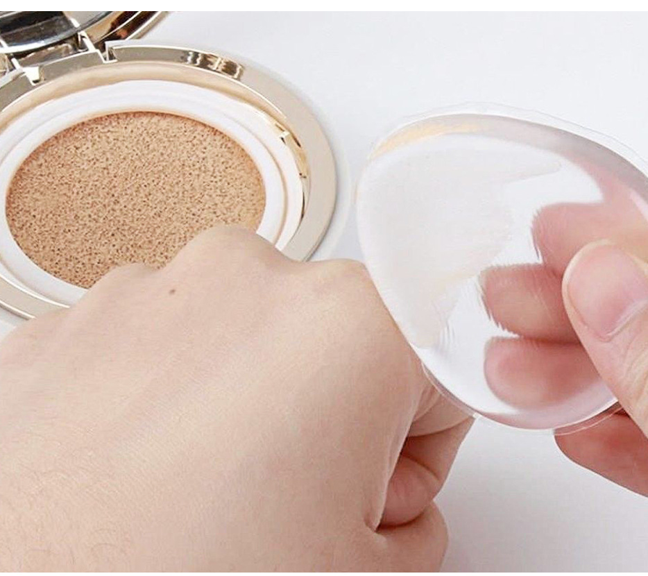 Esponja de maquillaje de silicona transparente de múltiples colores, puff de polvo de silicona, etiqueta privada, belleza facial, esponja de maquillaje de silicona