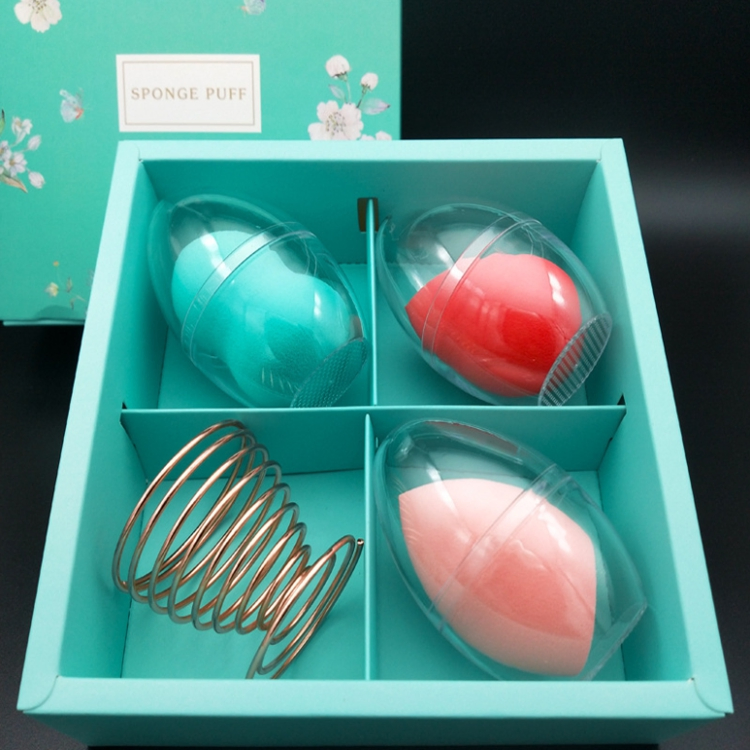 3PCS Juego de esponjas de maquillaje de belleza, esponja de mezcla, etiqueta privada, libre de látex, estuche para esponjas de belleza, embalaje personalizado
