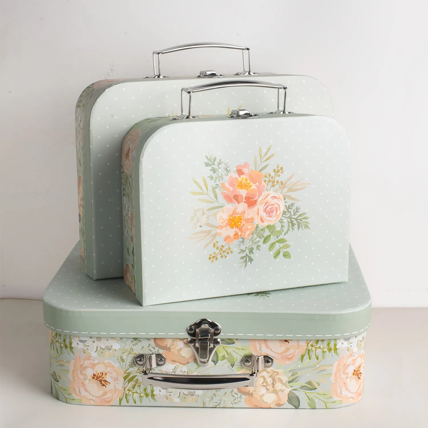 Maletas de cartón diseñadas para organización, decoración, con tapas, cajas de regalo para el Día de San Valentín, bodas, almacenamiento de fotos de cosméticos