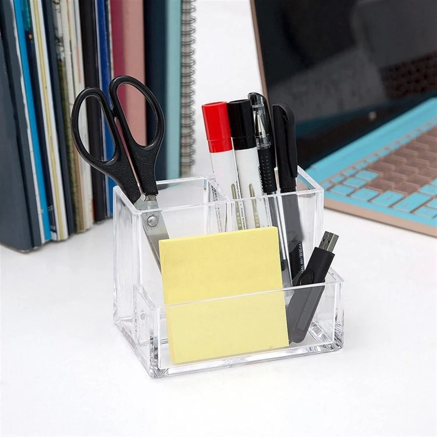 Organizador de brochas de maquillaje soporte acrílico almacenamiento de lápiz labial escritorio claro organizador cosmético para dormitorio