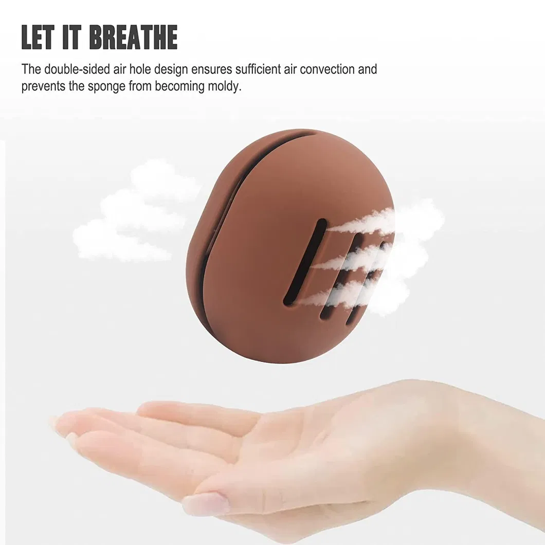 Estuche de almacenamiento para esponja de maquillaje en forma de cápsula
