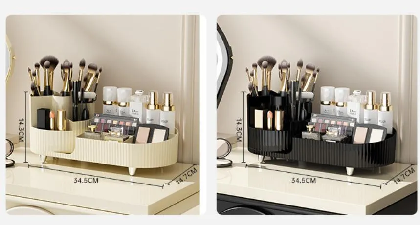 Caja de almacenamiento cosmético organizador de tocador rotatorio organizador de maquillaje
