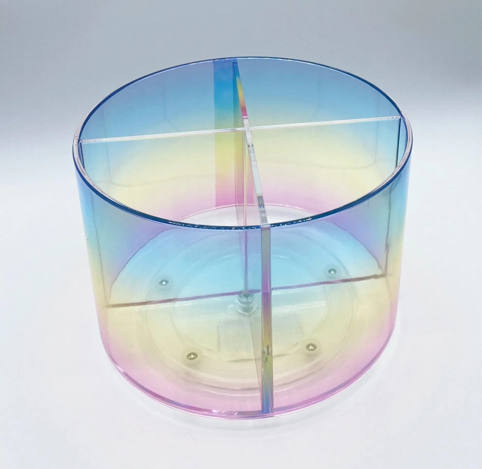 Promoción de color arcoíris de acrílico, regalo soporte para brochas de maquillaje