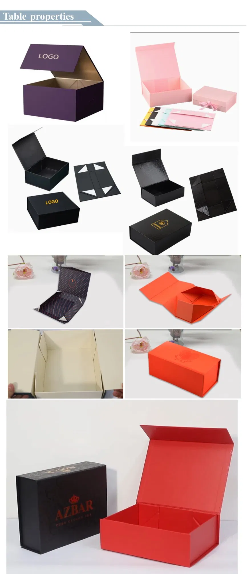 Caja de regalo de papel dorado personalizado