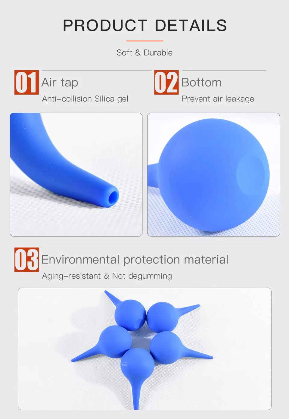 Inicio Fuerte Soplador de Aire de Goma Azul Herramienta de Limpieza de Látex para Quitar Polvo