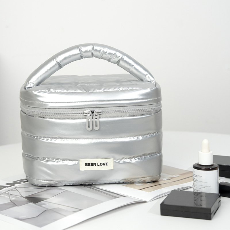 Estuche de Maquillaje de Mano con Gran Capacidad Bolsa de Cosméticos Portátil para Labiales y Cuidado de la Piel Cierre de Cremallera Fashionable
