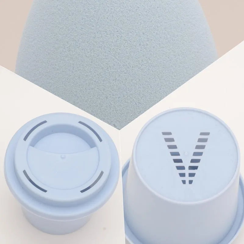 Esponja de Maquillaje Caliente con Soporte de Almacenamiento en Forma de Taza de Café para Esponja