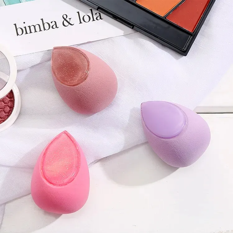 Esponja de etiqueta de esponjas de maquillaje personalizado, esponja cosmética de silicona suave con forma