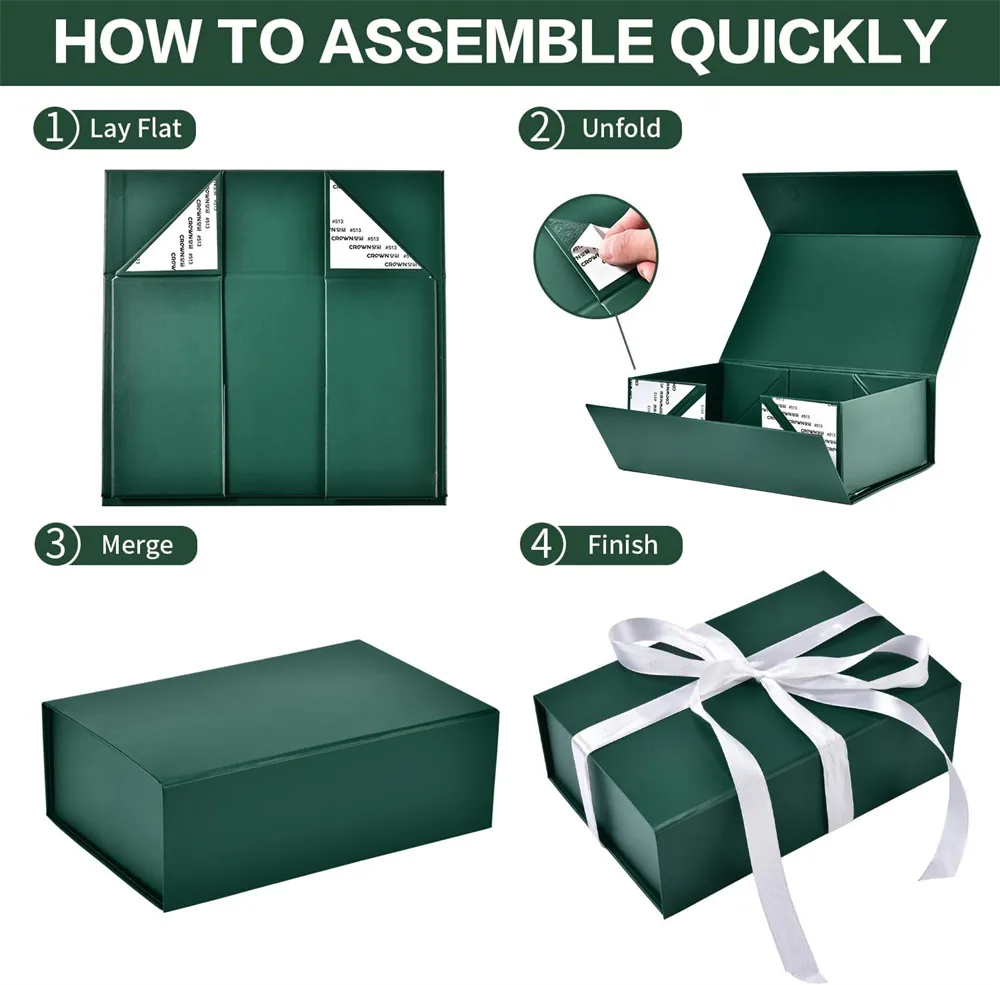 Caja de almacenamiento magnética plegable OEM para empaquetado de regalos de boda, prendas, zapatos, vino, perfume, cuidado de la piel, joyería, cosméticos
