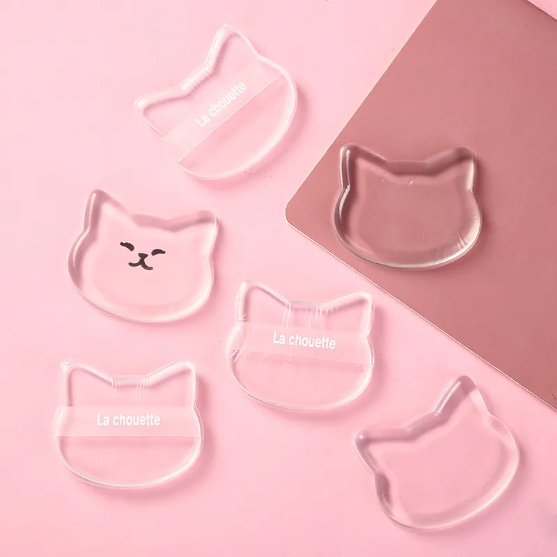 Esponja de maquillaje de silicona transparente