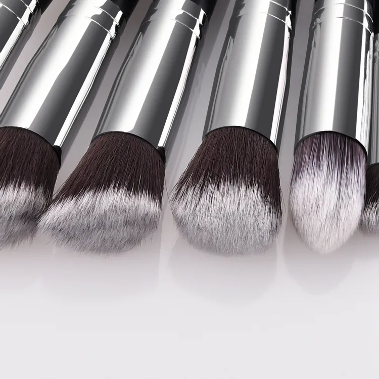 10PCS Conjuntos de Pinceles de Maquillaje, Kit de Pinceles de Maquillaje de Fundación Sintética Premium para Polvo Facial, Rubor, Sombra de Ojos y Kabuki
