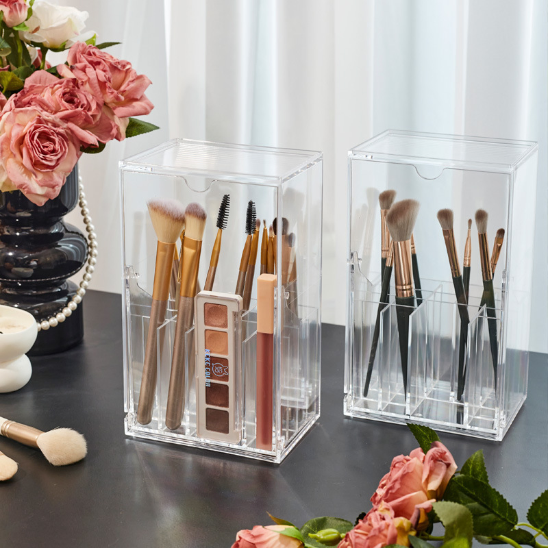 Organizador de Labiales de Acrílico para Brochas de Maquillaje de Gran Capacidad