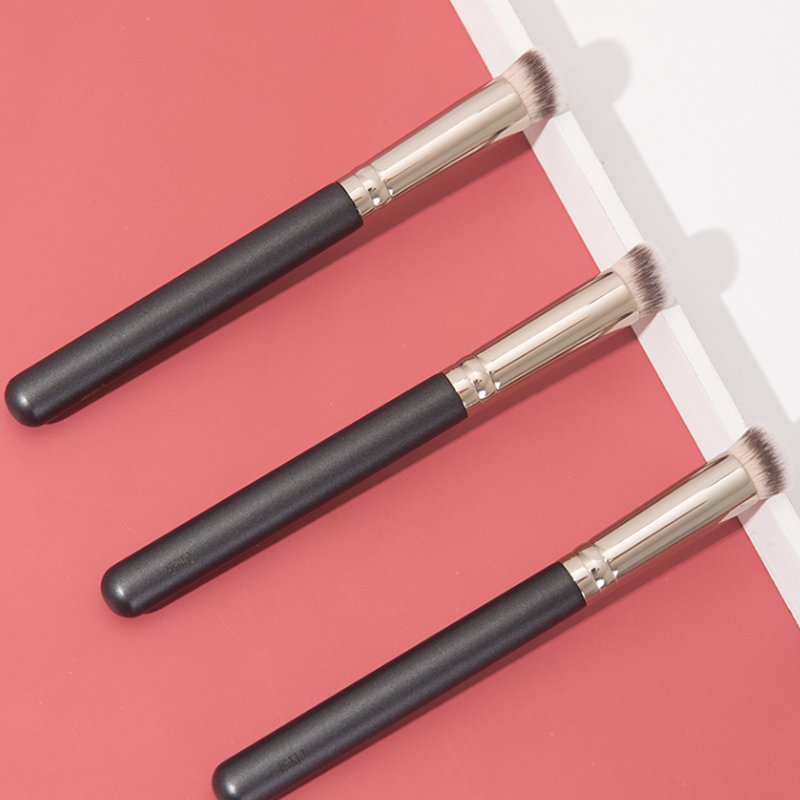 Conjunto de brochas de maquillaje para difuminar sombras de ojos de alta calidad al por mayor, con mango de madera de abedul y pelo sintético de cabra y pony, con logo