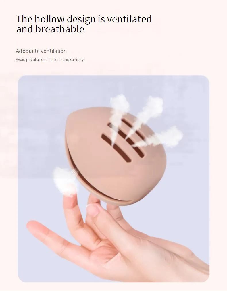 Estuche de Almacenamiento de Silicona - Organizador de Puff a Prueba de Polvo y Transpirable, Bolsa Portátil para Herramientas de Maquillaje para Esponja Cosmética (Tamaño de Viaje)