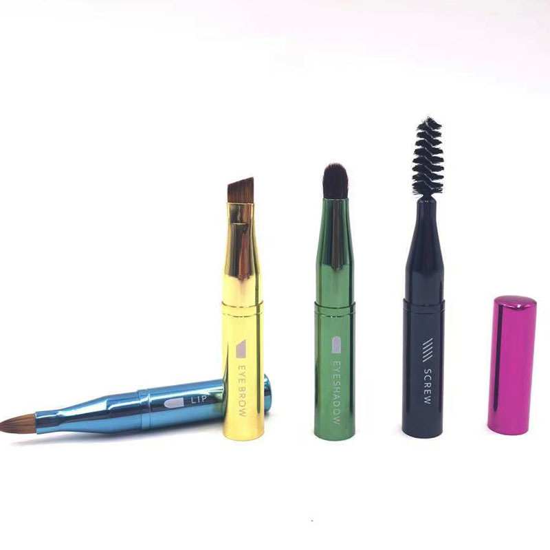 Pincel Mágico de Maquillaje Colorido para Ojos y Labios Multifuncional Separado 4 en 1 Herramientas de Maquillaje