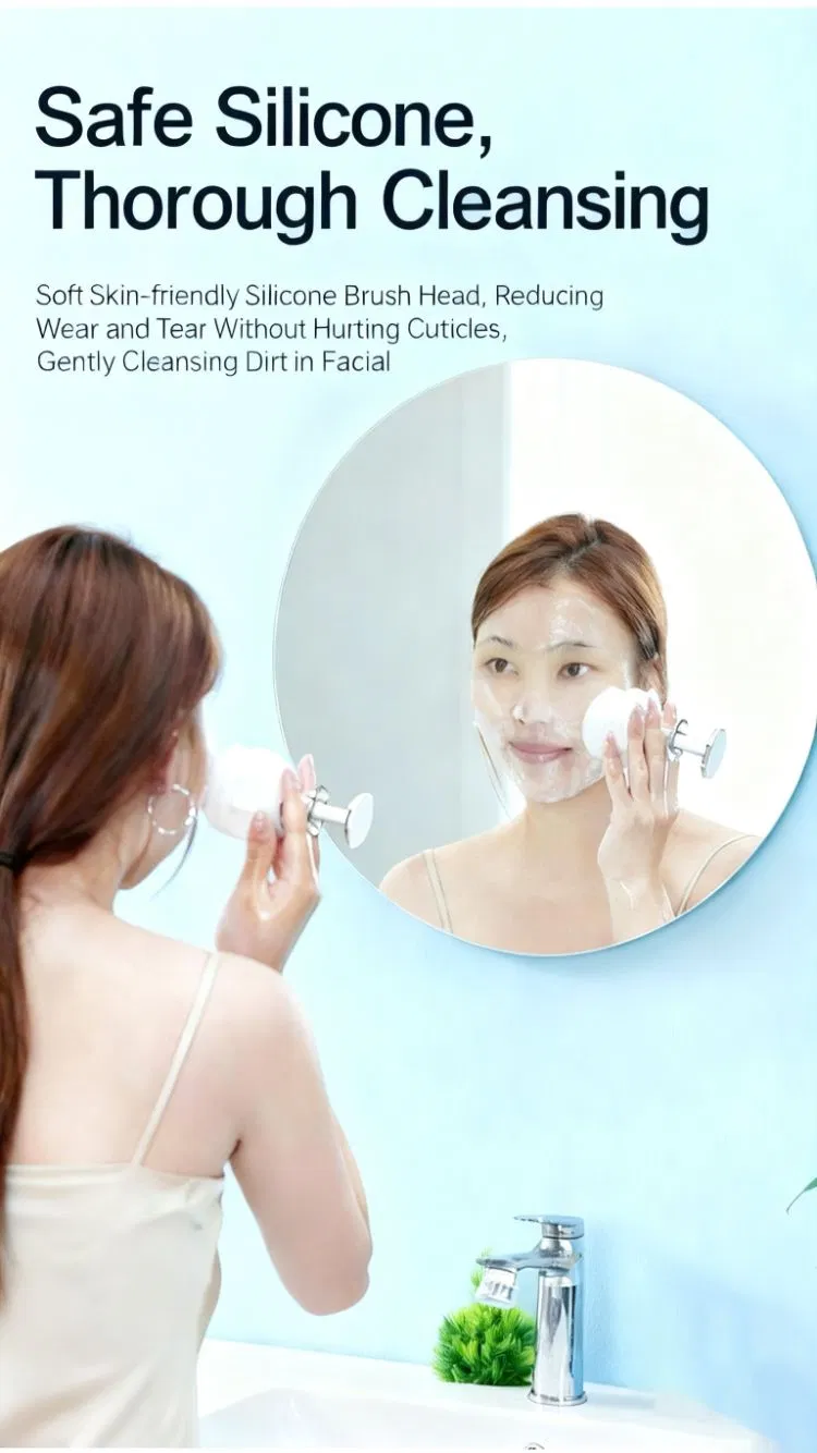 Cepillo de limpieza facial manual de silicona suave e impermeable