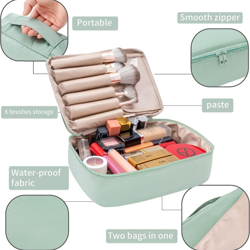 Organizador de Maquillaje Impermeable y Elegante para Viajes y Gimnasio