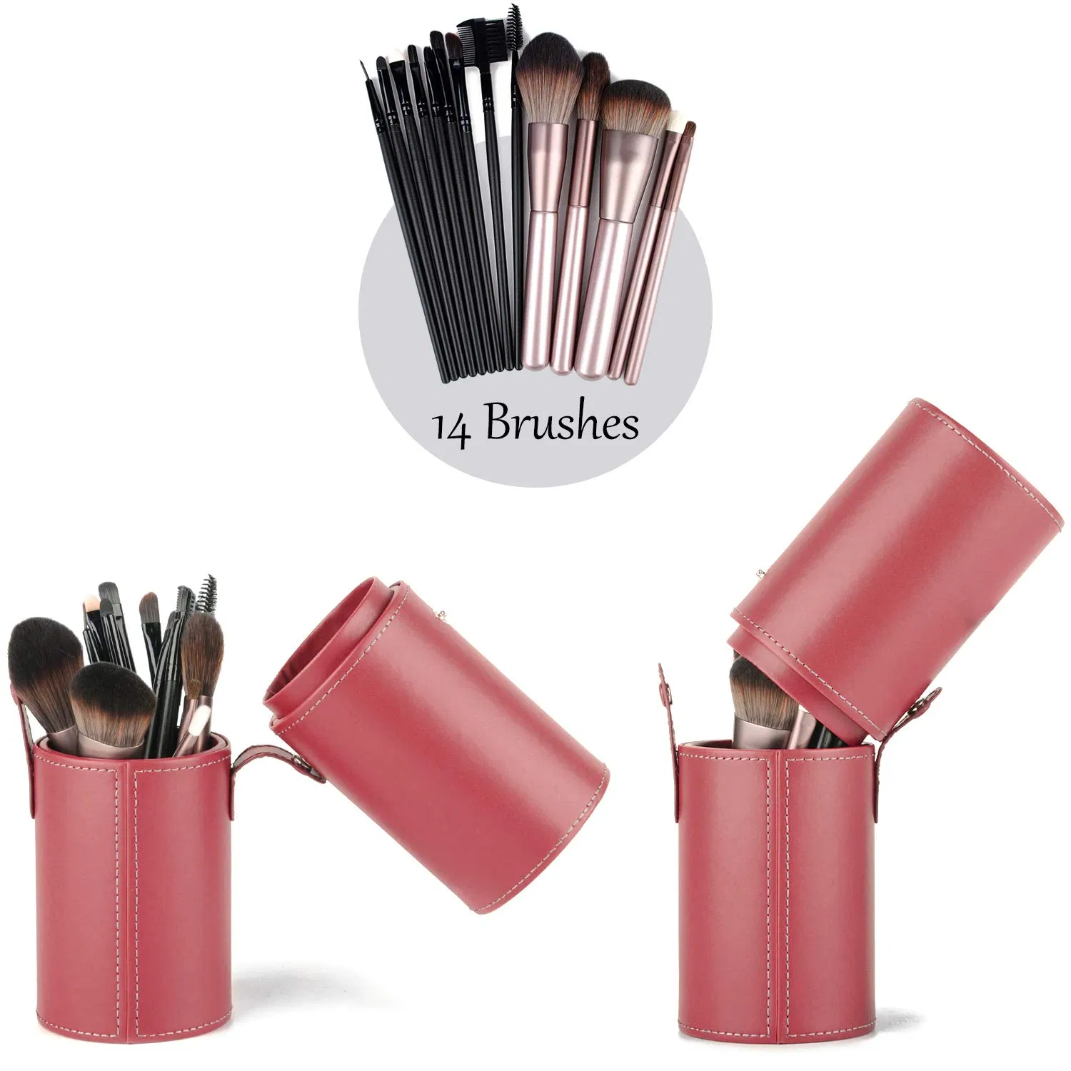 Organizador de brochas de maquillaje, estuche de viaje, bolsa de almacenamiento, taza, a prueba de polvo para mujeres y niñas