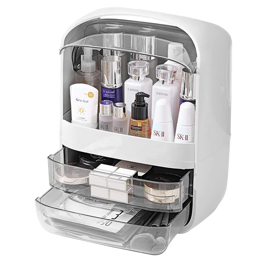 Countertop Cosmetic Skincare Display Cases Maquillaje Organizador de almacenamiento con tapa