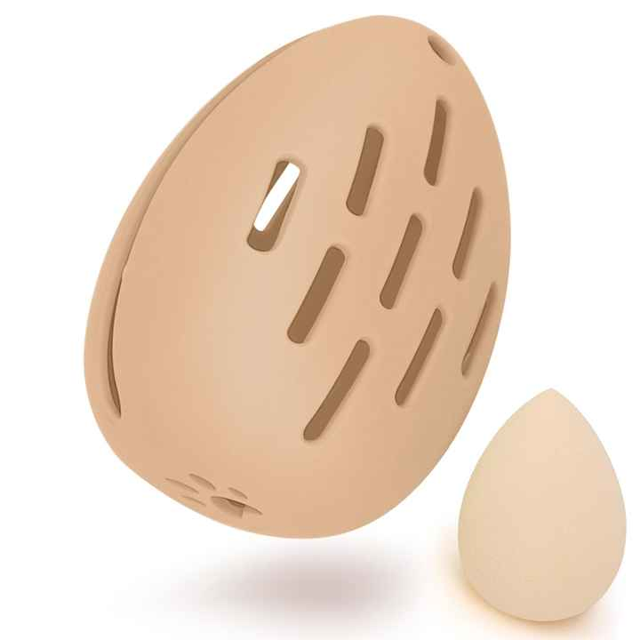 Estuche de almacenamiento para esponja de maquillaje en forma de cápsula