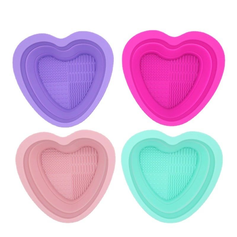 Utensilios domésticos eficientes para herramientas de belleza, tazón limpiador de brochas de maquillaje de silicona plegable