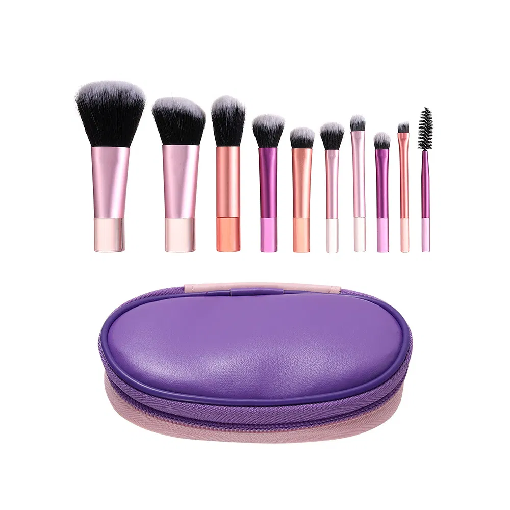 Juego de Maquillaje de Ojos en Polvo para Viaje Mini Portátil, Set de Arte de Uñas, Pinceles para Pómulos y Pestañas para la Cara
