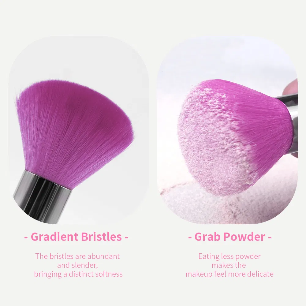 Brocha de Polvo Suelto Kabuki de la Fundación Crystal al por mayor, Brocha de Maquillaje Facial para Rubor con Soporte