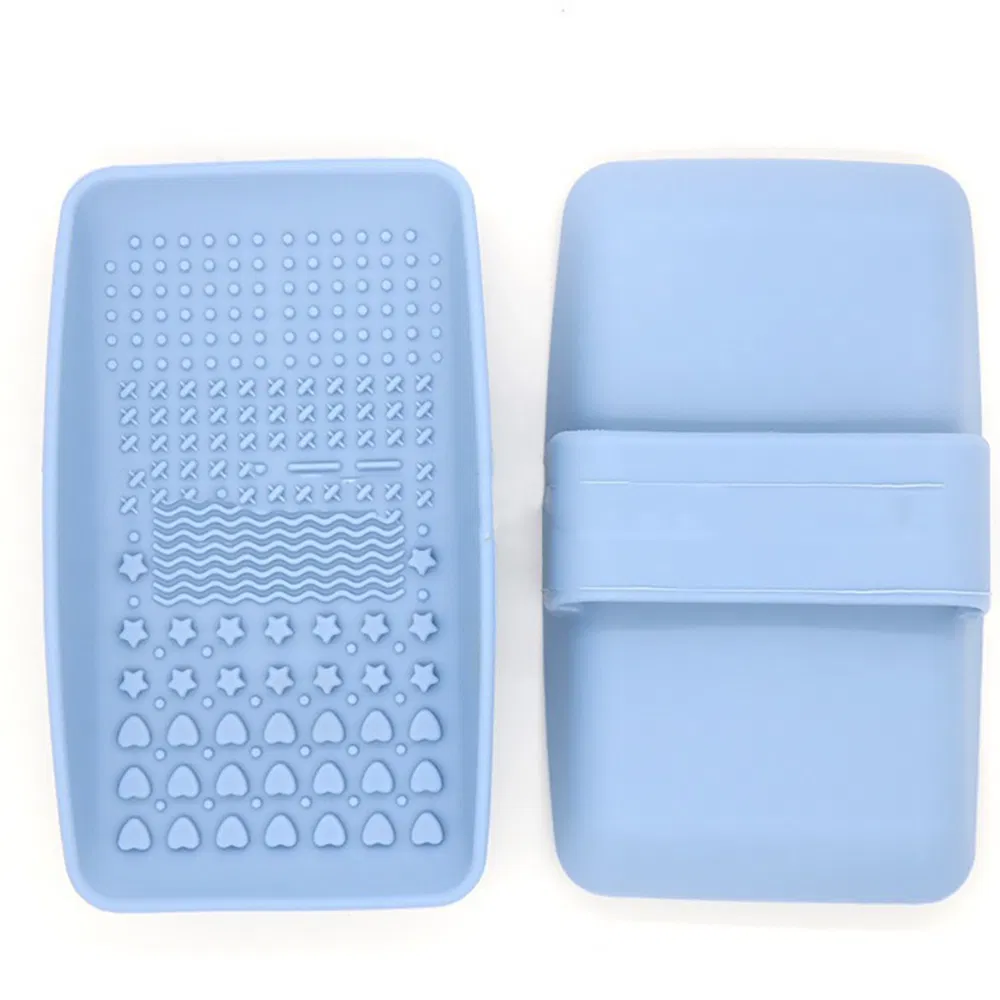 Pad de limpieza de brochas de maquillaje de silicona en forma redonda y cuadrada