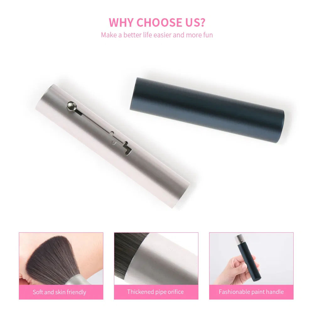 Brocha de rubor de maquillaje retráctil, brocha de polvo cosmético portátil, brocha de cara ajustable, brocha kabuki