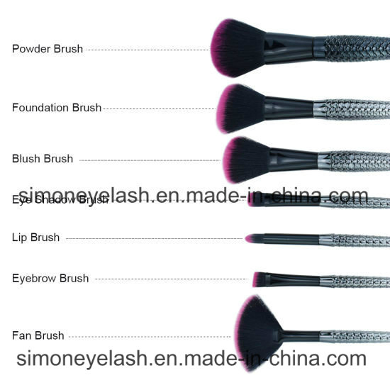 7PCS Kit de brochas de cosméticos Fish Tail para base y sombra de ojos