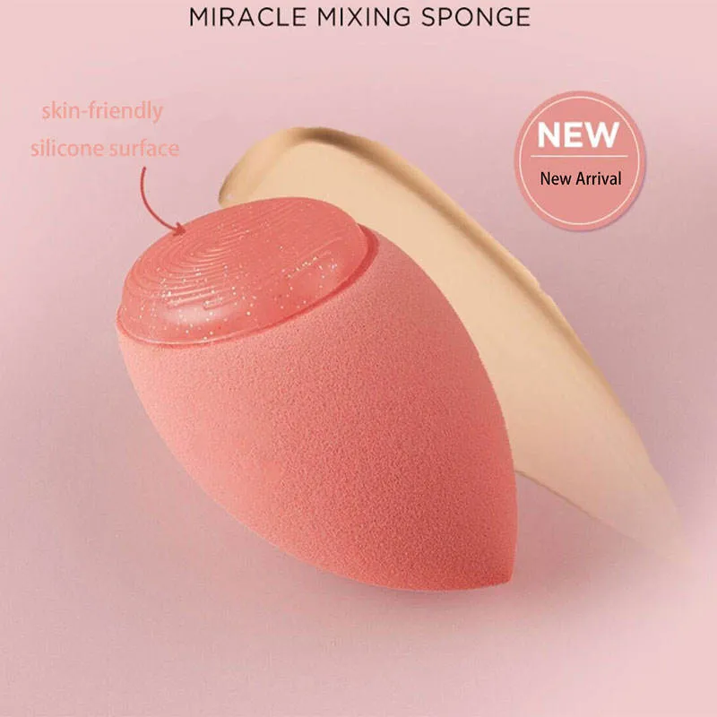 Esponja de maquillaje de silicona germicida biodegradable y antifúngica con bolsa de viaje