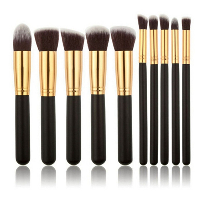 2021 Venta caliente Foundation Brush set pinceles maquillaje maquillaje de etiqueta privada de 10 piezas de tamaño normal Colorete en polvo maquillaje Set de cepillo