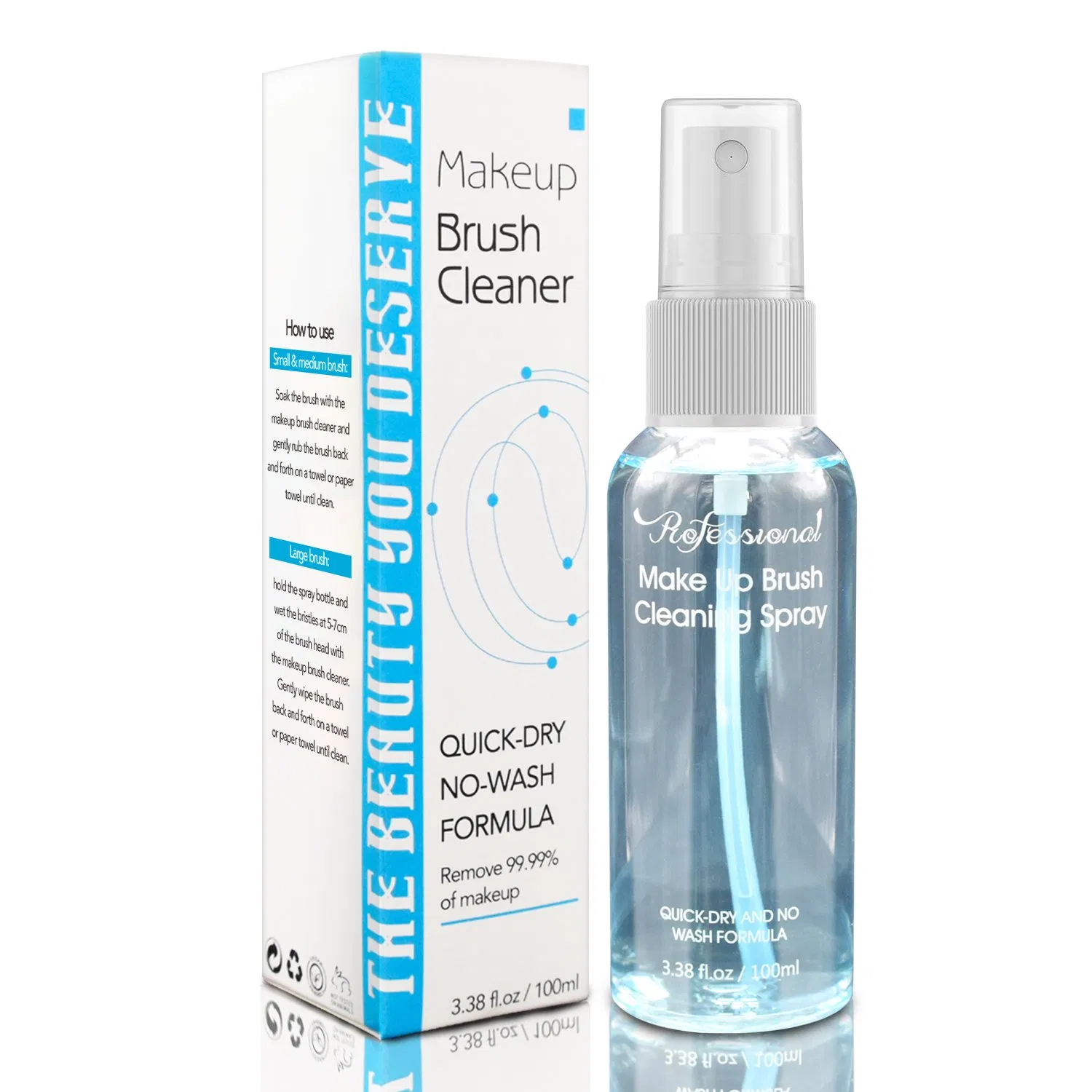 Precio de fábrica OEM spray de limpieza rápida sin necesidad de lavado fórmula limpiador de brochas de maquillaje