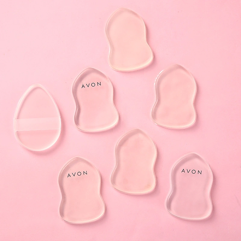 Esponja de maquillaje de silicona transparente de múltiples colores, puff de polvo de silicona, etiqueta privada, belleza facial, esponja de maquillaje de silicona