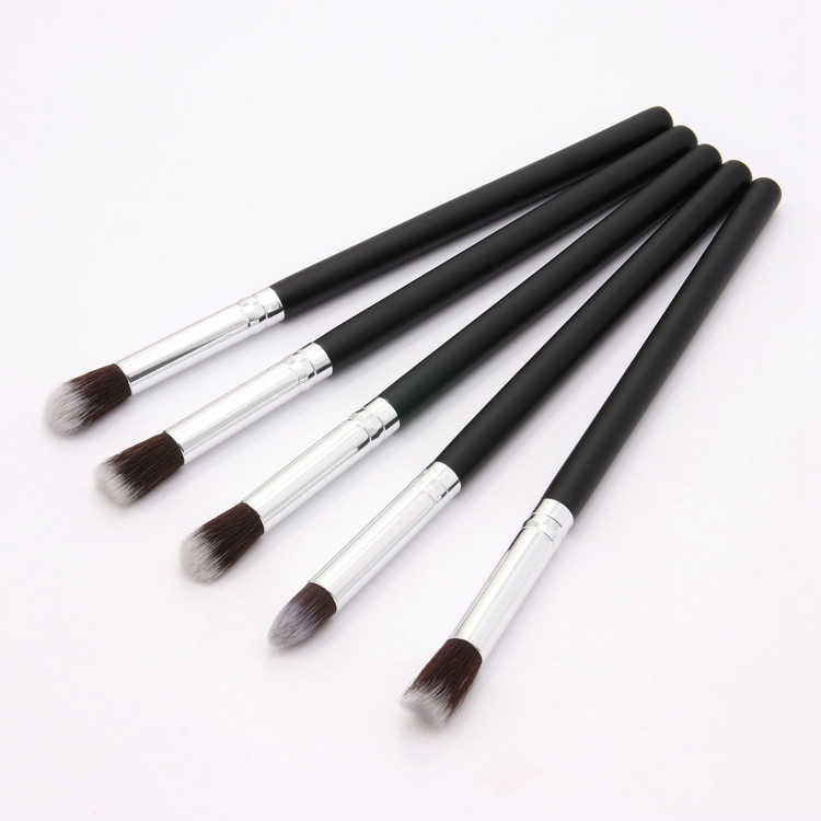 Precio de fábrica 5PCS Juego de brochas de maquillaje con pelo sintético y mango de madera, brocha de ojos cosmética con tu propio logo