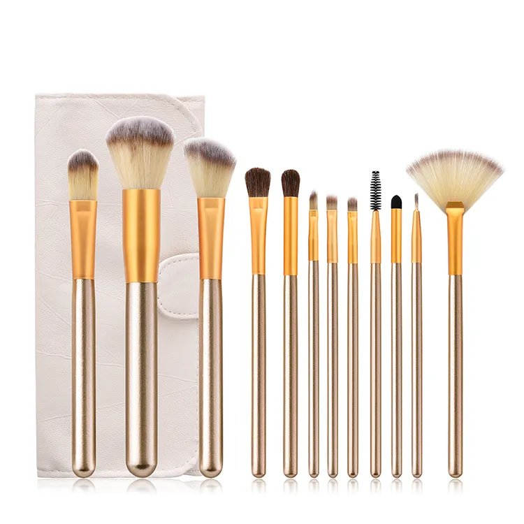 Conjunto de Brochas de Maquillaje Brocha Kabuki para Base, Brocha para Difuminar, Polvo Facial, Rubor, Correctores, Sombras de Ojos, Kit de Brochas de Maquillaje con Bolsa
