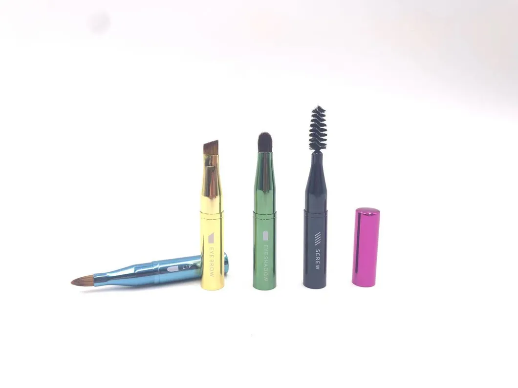 Pincel Mágico de Maquillaje Colorido para Ojos y Labios Multifuncional Separado 4 en 1 Herramientas de Maquillaje