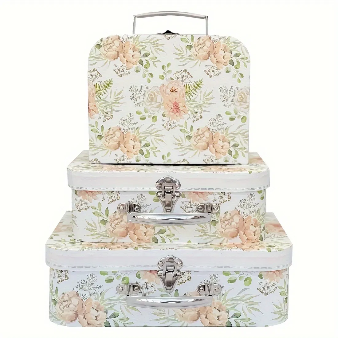 Maletas de cartón diseñadas para organización, decoración, con tapas, cajas de regalo para el Día de San Valentín, bodas, almacenamiento de fotos de cosméticos