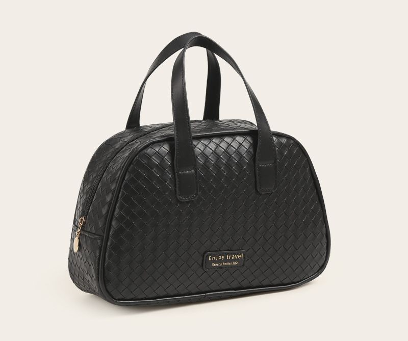 Organizador de maquillaje portátil con doble cremallera para artículos de tocador y accesorios