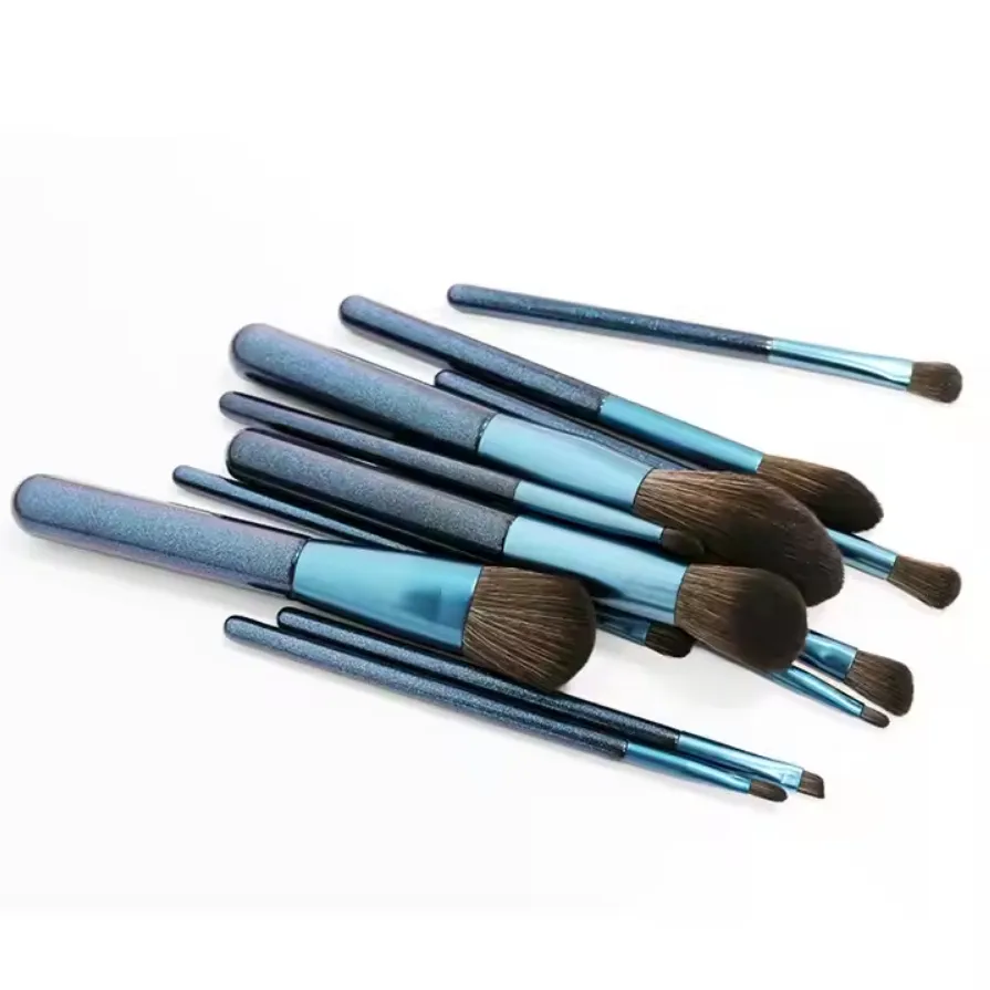 12PCS Conjunto de Brochas de Maquillaje Cosmético para Polvo Suelto Blush
