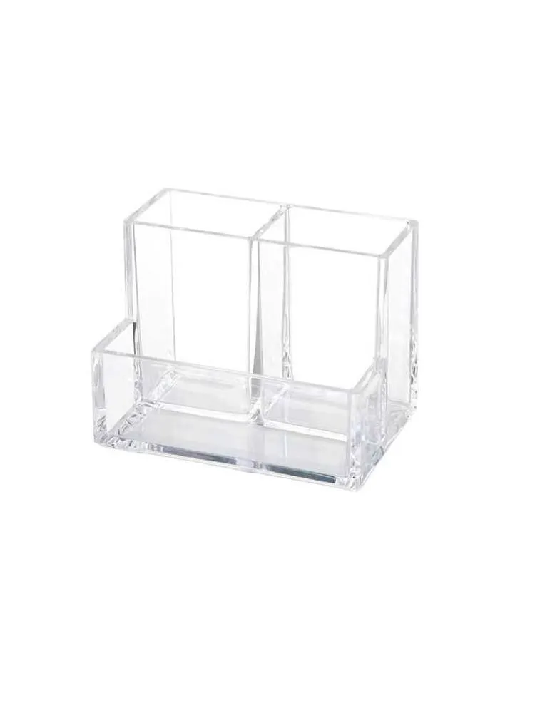 Organizador de brochas de maquillaje soporte acrílico almacenamiento de lápiz labial escritorio claro organizador cosmético para dormitorio