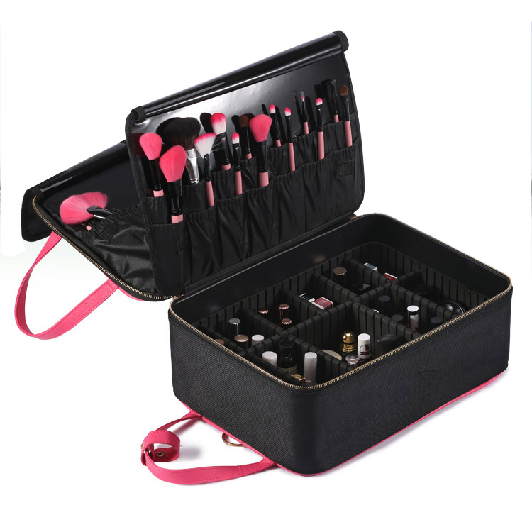 Organizador de maquillaje portátil para viajes, estuche de belleza