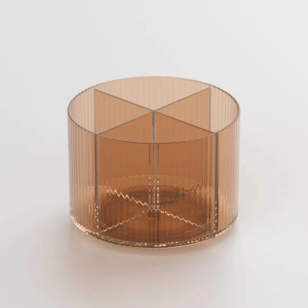 Organizador de Maquillaje Acrílico 4 Compartimentos Organizador Cosmético Caja de Almacenamiento Soporte para Brochas Lápiz Perfume Loción Tocador Transparente