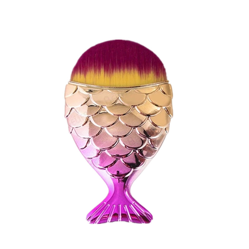 Brocha de Maquillaje en Forma de Cola de Pez para Polvo y Base